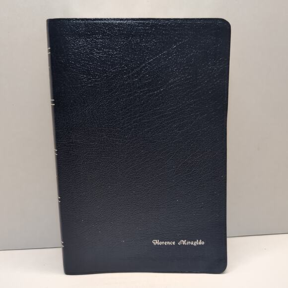 Seniors Devotional Bible NIV Zondervan Navy Bonded Leather Large Print Silver - Picture 1 of 11